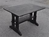 Gustav Stickley Oak Trestle Table, Ebonized