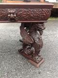 R.J.Horner Mahogany Wing Griffin Carved Partner's Desk