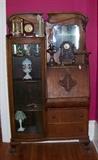 A beautiful 1890-1900 oak side by side secretary/curio cabinet. Excellent condition