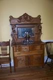 One of two oak servers in the dining room