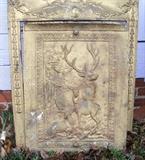 One of several nice iron fireplace covers - this one features a couple of deer