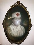 Beautiful WWI convex frame with Red Cross women