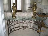 Wrought iron twig sofa table