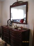Dresser and mirror, part of vintage mahogany Full bedroom suite