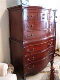 Mahogany chest-on-chest, part of vintage full bedroom suite