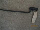 Civil War bayonet with note attached giving name and regiment of soldier