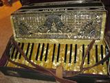 Vintage Mother-of-pearl decorated Italian Soprani Castello accordian