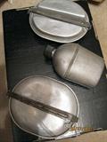 World War I & World War II mess kits, canteen