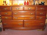 close up of cherry dresser