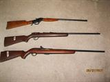 Bottom: Mossberg 22ca "Chuckster" bolt action Model 540K
Middle: Remington 22ca Bolt action Model 514
Top: Savage 22ca Single Shot Model 74