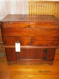 Antique pine commode cabinet