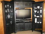 Black painted entertainment center