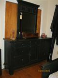 Broyhill "Attic Heirlooms" Dresser/mirror distressed black finish