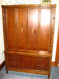 Kroehler Bamboo motif armoire to King bedroom suite