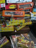 Vintage HO scale train cars, locomotives, power packs from Lionel, Varney, Athern, tracks etc.