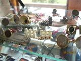 Retro men's cufflinks incl. ivory "no evil" monkeys