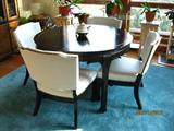 Japanese-style table (2 extra leaves) & 6 chairs