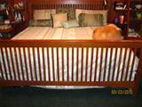 This king size bed by Stickley is for sale.  Please ask to see it when you are at the sale.  The bedding does not come with it; neither does Honey !