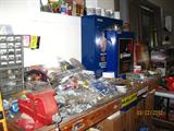 Multitudes of shop tools, supplies, Napa tool storage cabinets, etc