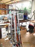 Multitudes of fishing rods & reels, some lures