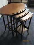 English oak stacking table set