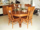 Vintage Oak kitchen paw foot table