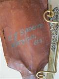 Inscription on leather case of Knights of Columbus sword