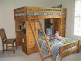 Bunk bed set w/ desk. Chest and dresser in another picture
