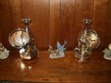 Antique oil lanterns with wall bracket and mercury glass reflectors
