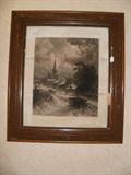 Gorgeous etching by G. H. McCord in antique frame (as is & glass missing)