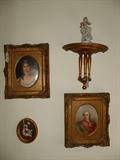Hand painted porcelain tiles in gold gilt frame a la KPM