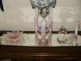 Fostoria opalescent pink 5-piece epergne