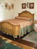 French cottage style bedroom suite, antique taffeta bedspread