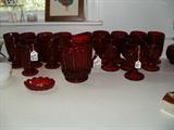 Moon & Stars red glass