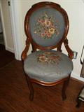 Needlepoint Victorian ladies chair