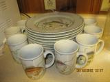 Fitz & Floyd "La Mer" plates and mugs