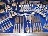 Gorham sterling "Old English Tipt" flatware, strling baby cups, candlesticks