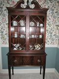 Vintage flame mahogany china cabinet