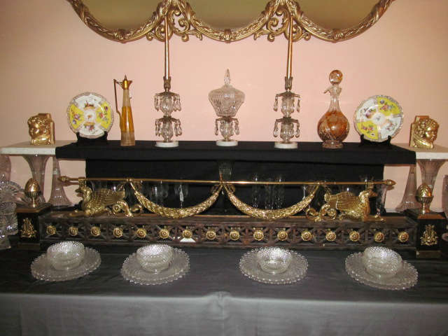Maitland-Smith cast iron & brass fireplace fender