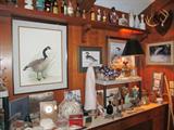 More man cave stuff incl. decanters, taxidermy, relics, etc