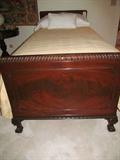 Mahogany twin bed set shipped from France