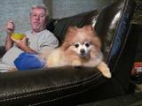 Honey is happiest when she is with her Daddy.....