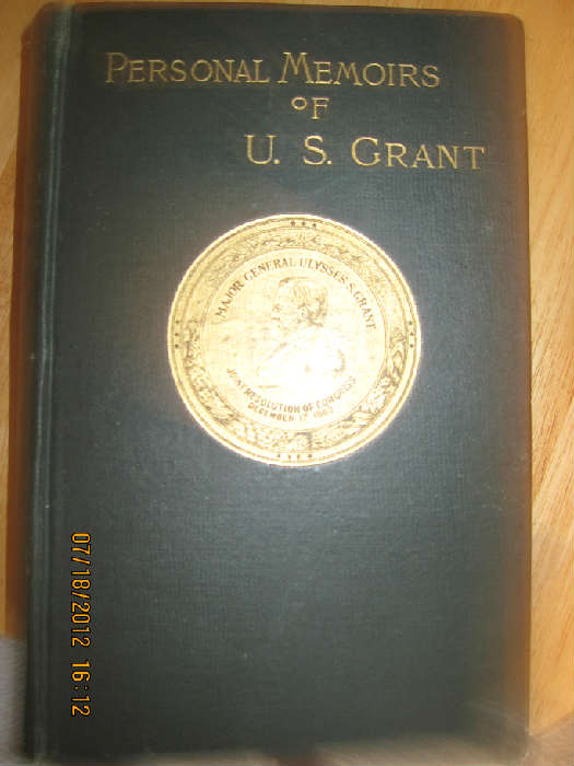 2 volumes "Personal Memoirs of U. S. Grant" by Ulysses S. Grant 1885
with printed inscription