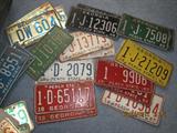 Vintage Georgia license plates from 1961 to 1983