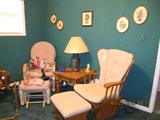 2 glider rockers with ottomans