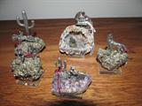 Fool's Gold collection, amethyst & geode figures
