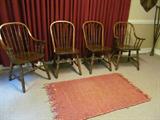 4 quality oak spindle back chairs