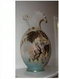 The matching Opaline glass vase