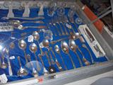 Another view of sterling items in display case showing Gorham "Chantilly" Serving Pieces, incl. Nut Server