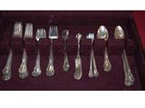 Partial view of the 62 pc. Gorham "Chantilly" Sterling Flatware